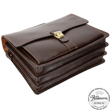 Кожаный портфель "Карьерист"  (коричневый)